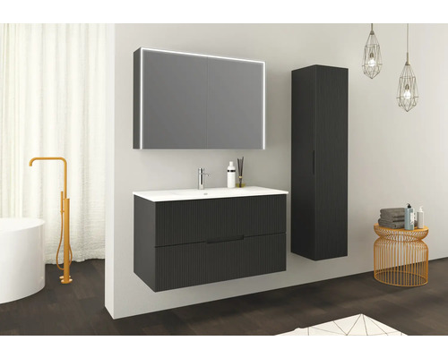Jungborn QUATTRO/SEDICI hoge kast, BxHxD 35 x 160 x 35 cm, frontkleur matzwart, 55708