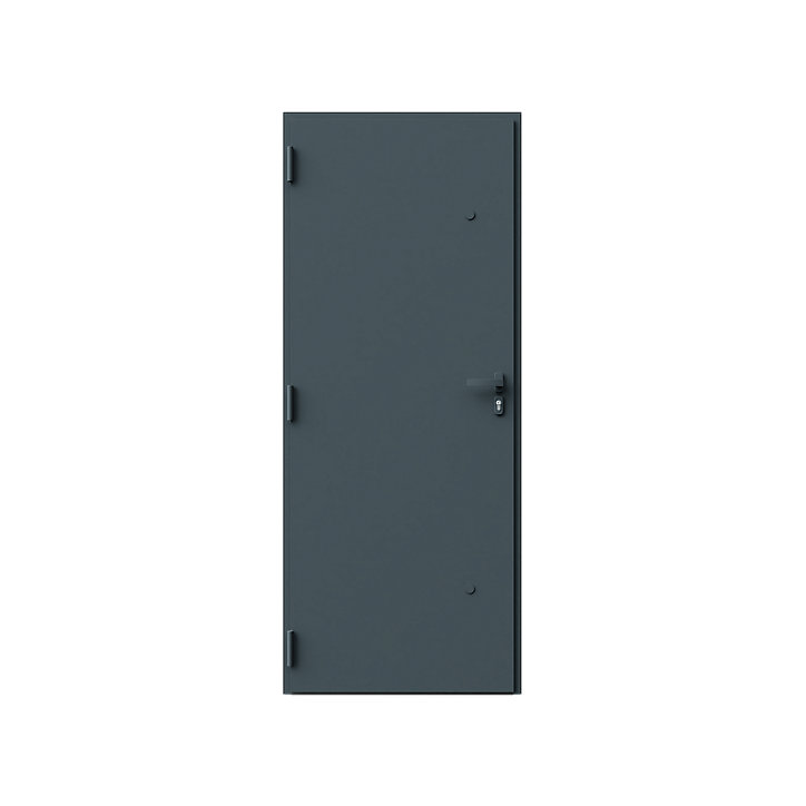 Porte d'entrée FORTIA alu gris RAL 7021 Kapas 96 x h.218 cm poussant droit