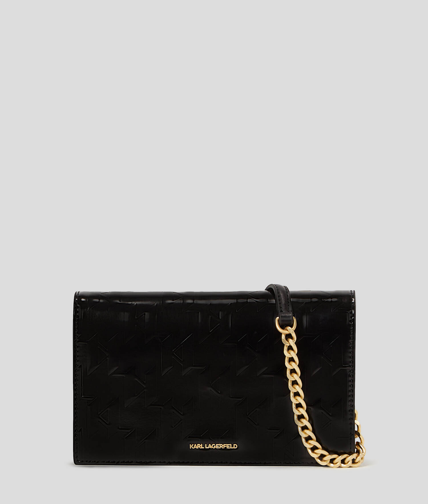 PORTEFEUILLE BRILLANT AVEC BANDOULIÈRE K/SKUARE - Noir