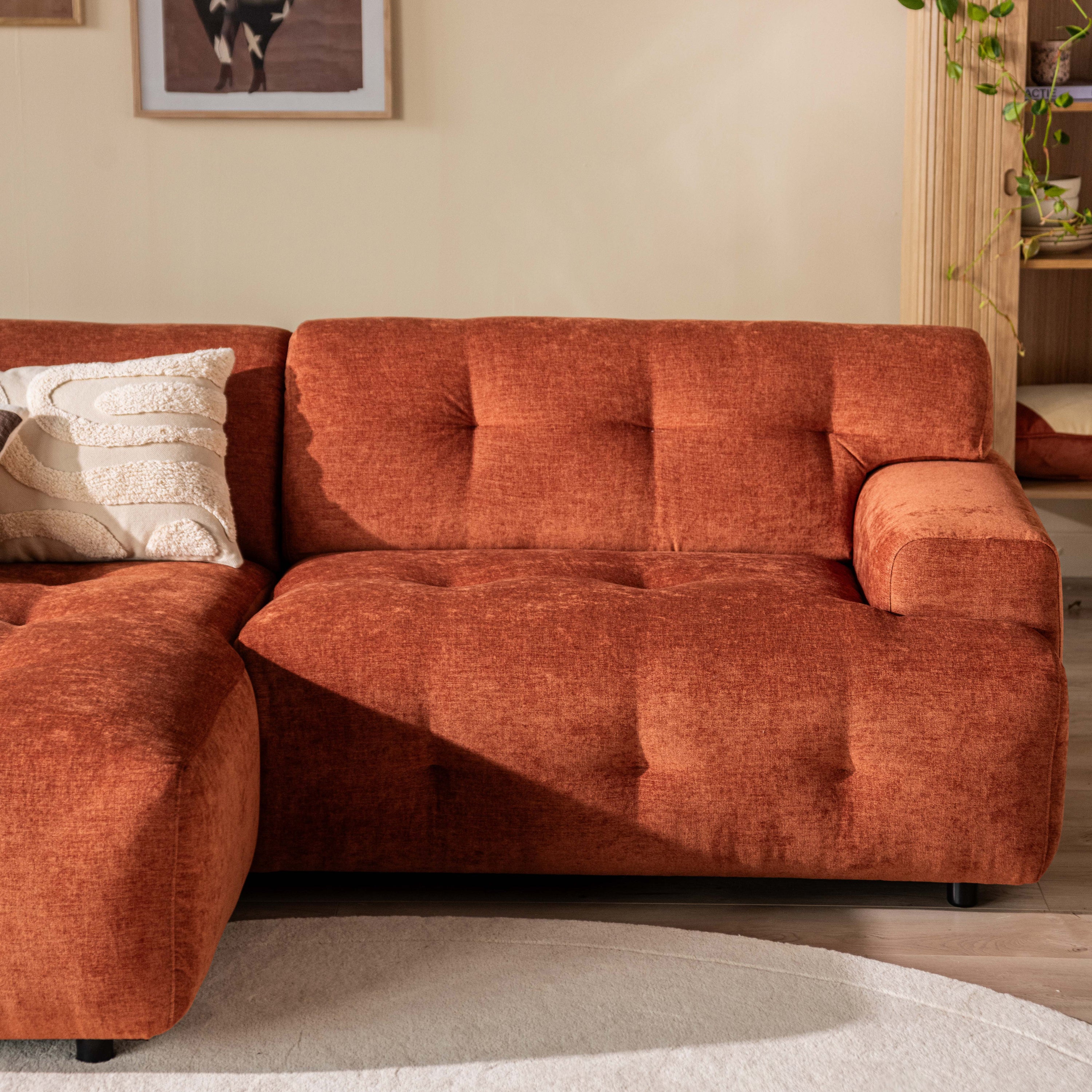 by fonQ Ruby Hoekbank met Chaise Longue Links - Terra