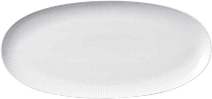 Royal Copenhagen Hvid Riflet 37 cm Aflangt fad Hvid