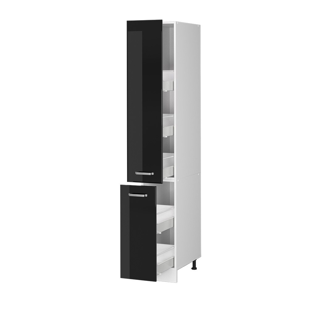 Vicco Apothekerhochschrank Küchenschrank R-Line Solid Weiß Schwarz 30 cm modern