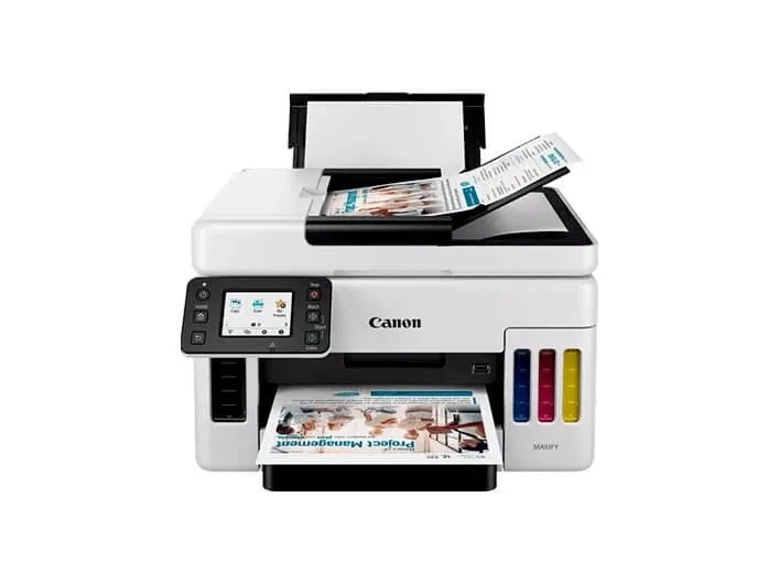 Canon MAXIFY GX6050 - Multifunktionsprinter - farve - blækprinter - kan genopfyldes - Legal (216 x 356 mm)/A4 (210 x 297 mm) (original) - A4/Legal (medie) - op til 24 ipm (udskriver) - 350 ark - LAN, Wi-Fi(n), USB 2.0, USB vært