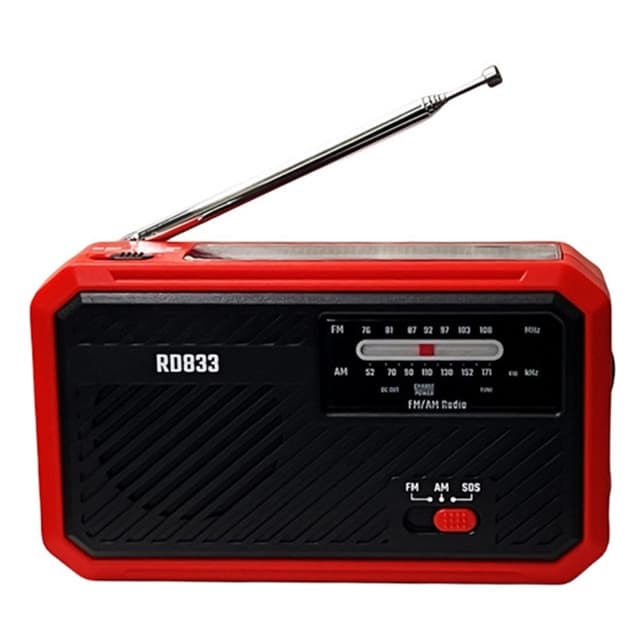 AM FM Radio Solar Charging Håndsving LED lommelygte PowerBank