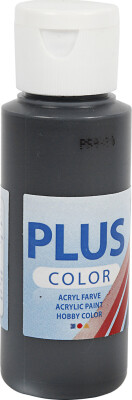 Plus Color Hobbymaling - Akrylfarve - Sort - 60 ML