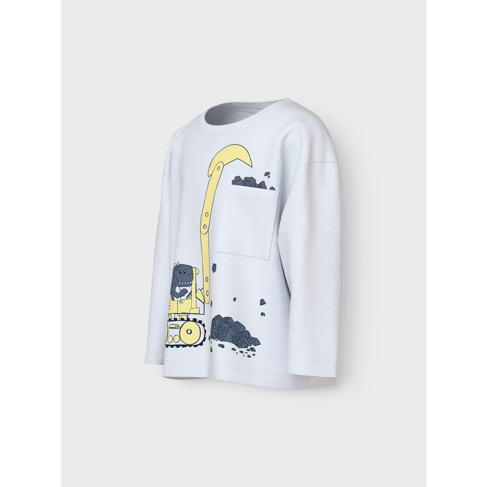 Køb Name It Bright White Tractor Dino Vilian Bluse
