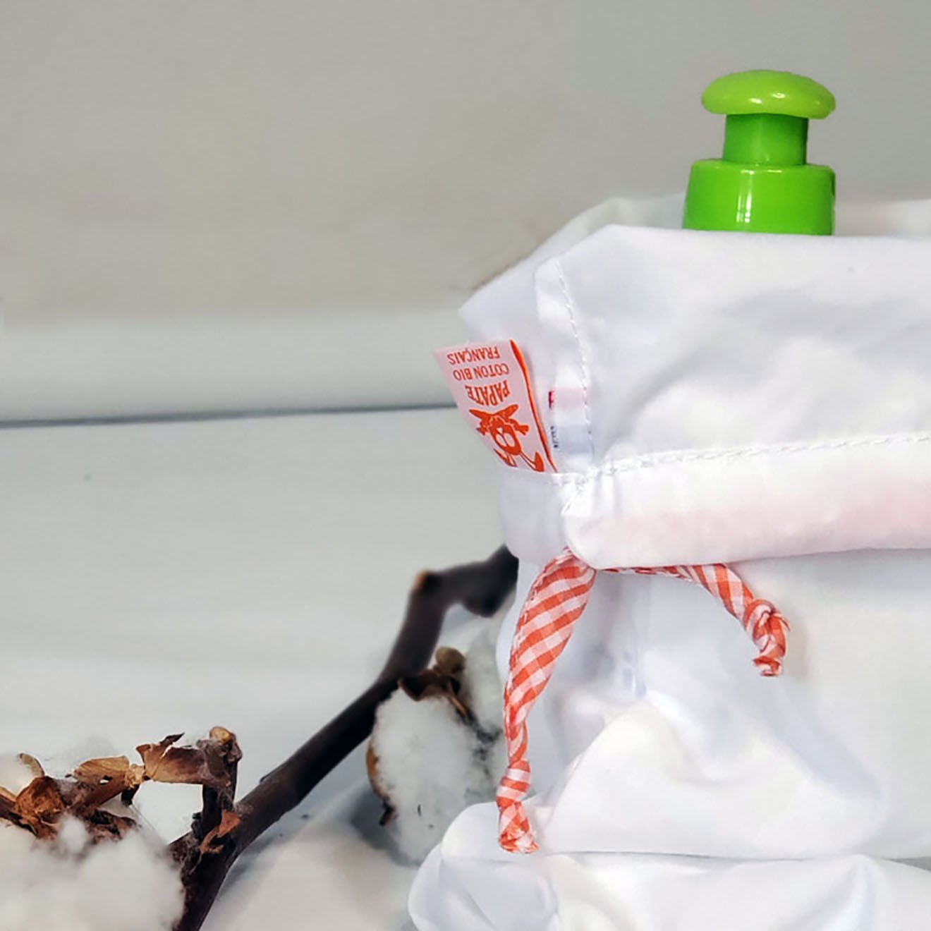 Papate Pochon de Rangement en Coton Bio blanc - 30x19 cm
