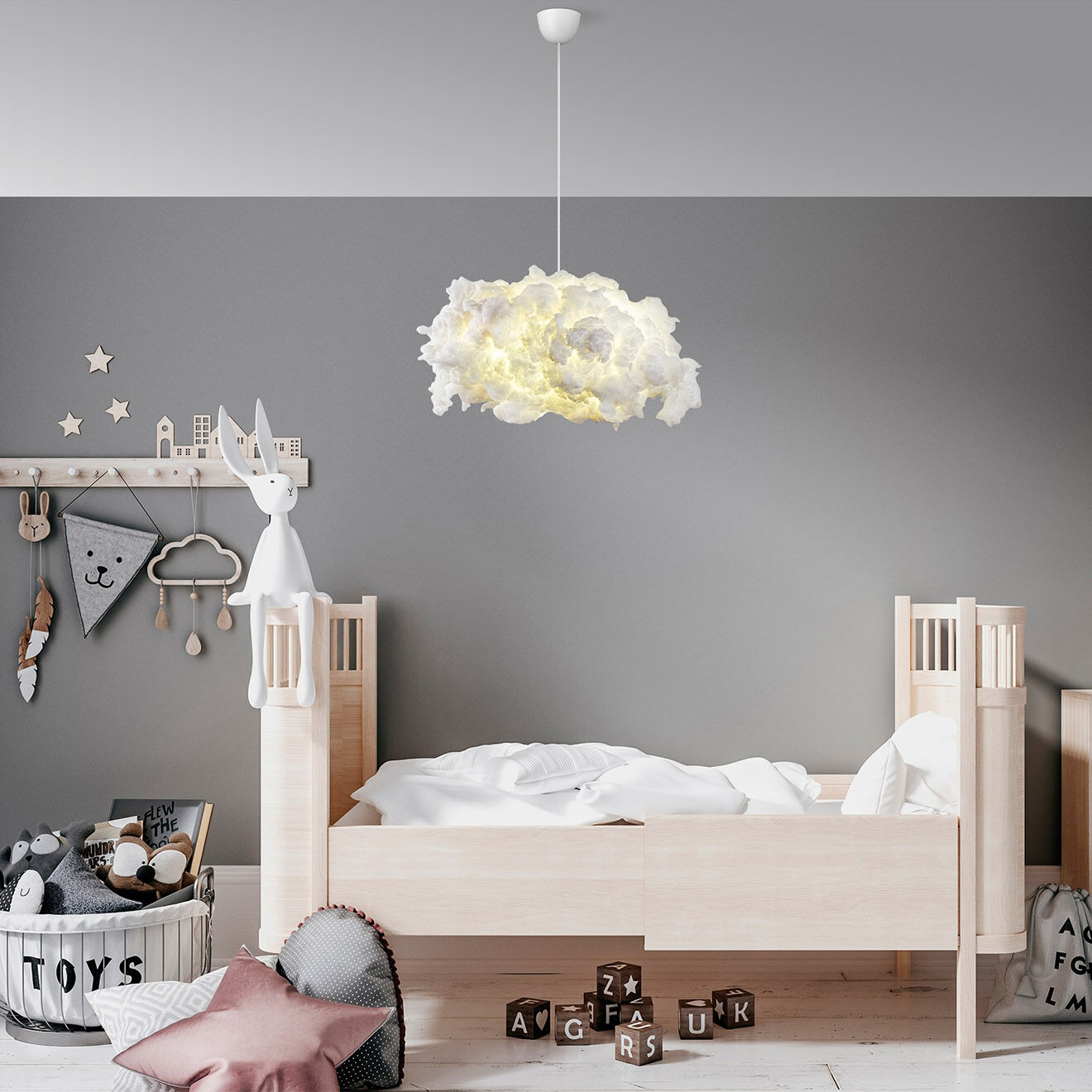 Opviq Suspension Cloud blanche - 45x70 cm