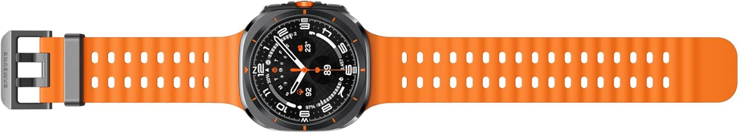 Galaxy Watch Ultra (47mm, 4G) Smart Watch mit Silikon Armband Orange (SM-L705FDAAEUE) - Titanium Grey (Grau)