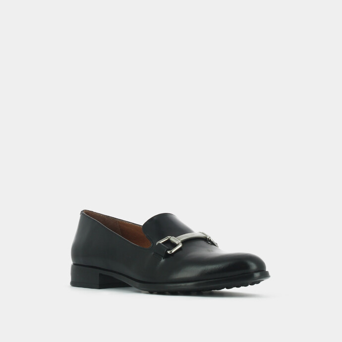 Mocassins à mors et bouts ronds  en cuir noir