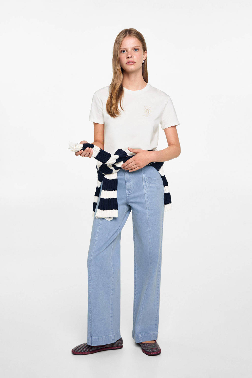 MANGO TEEN T-shirt met printopdruk naturel wit