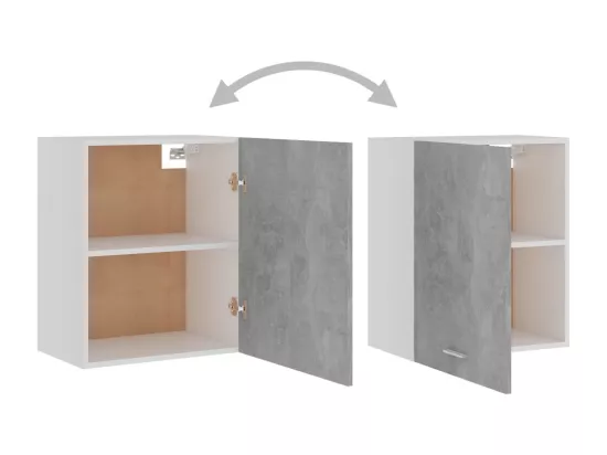 Armoires suspendues 2 pcs Gris béton Bois d’ingénierie