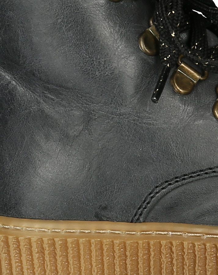 Schnür-Boots CLARA LAMB gefüttert in graublau
