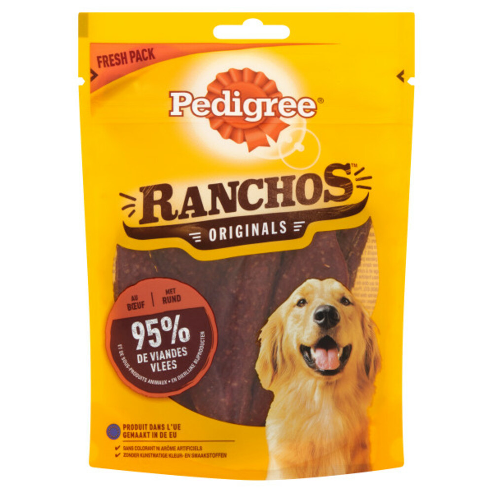 7x Pedigree Ranchos Original Hondensnacks Rund70 gr