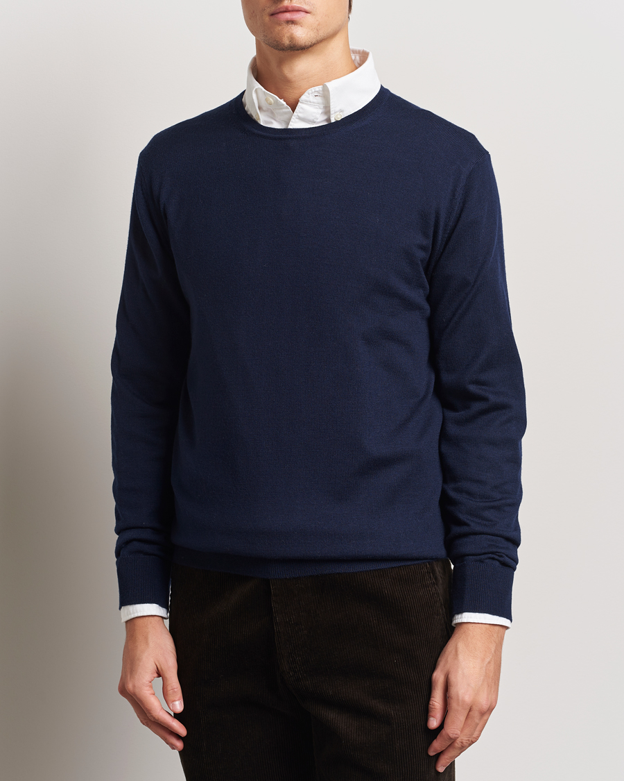 Charles Tyrwhitt Pure Merino Crew Neck Jumper Navy
