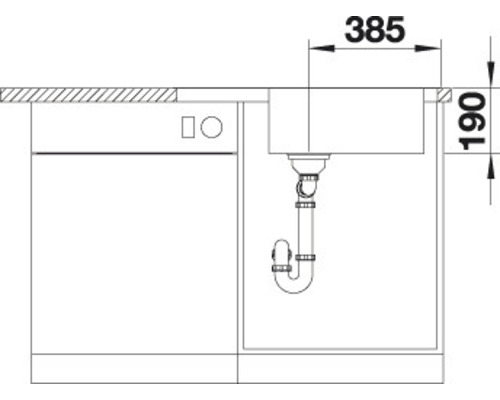 Blanco DINAS XL 6 S Compact spoelbak, 780 x 500 mm, roestvrij staal, geborstelde afwerking, 525120