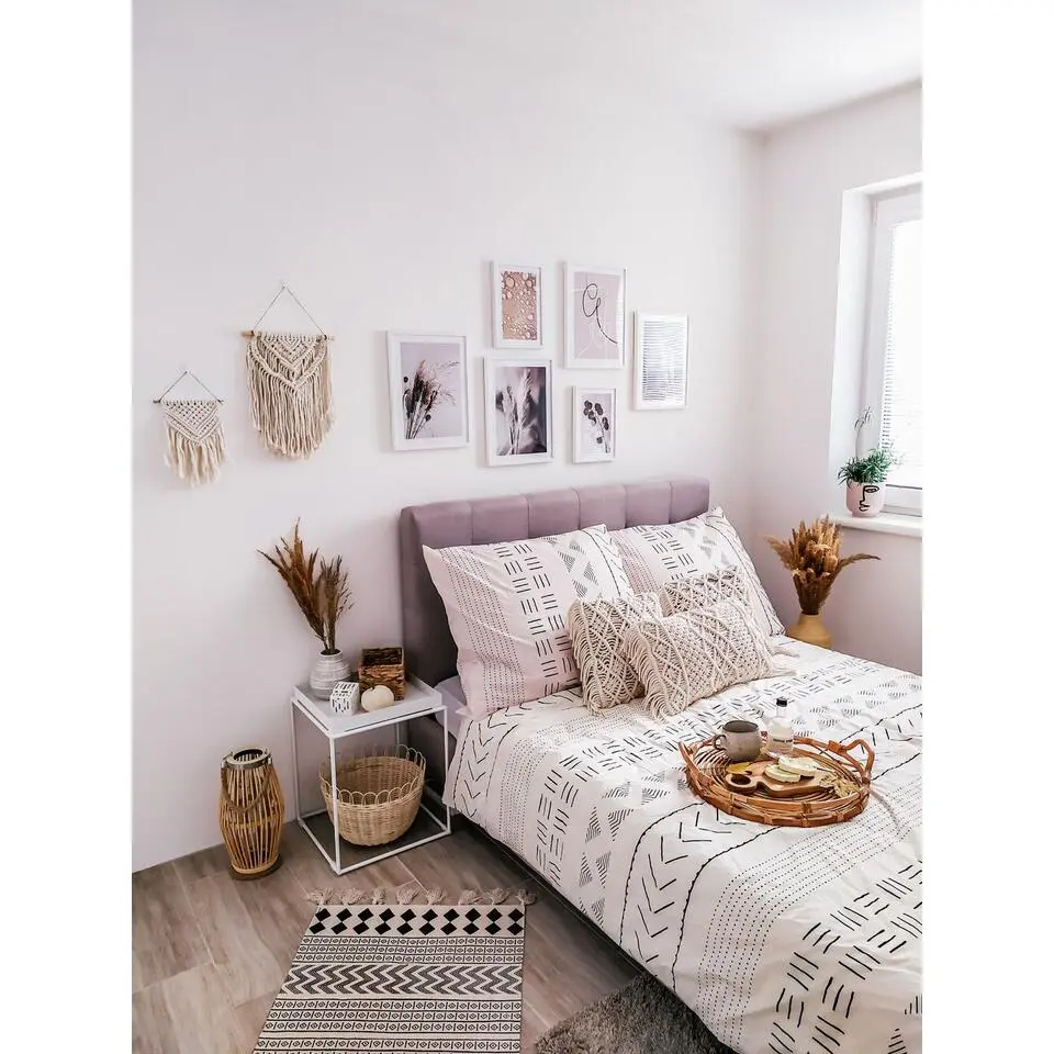 ROCHELLE - Tweepersoonsbed - Lichtgrijs - 140 x 200 cm - Polyester
