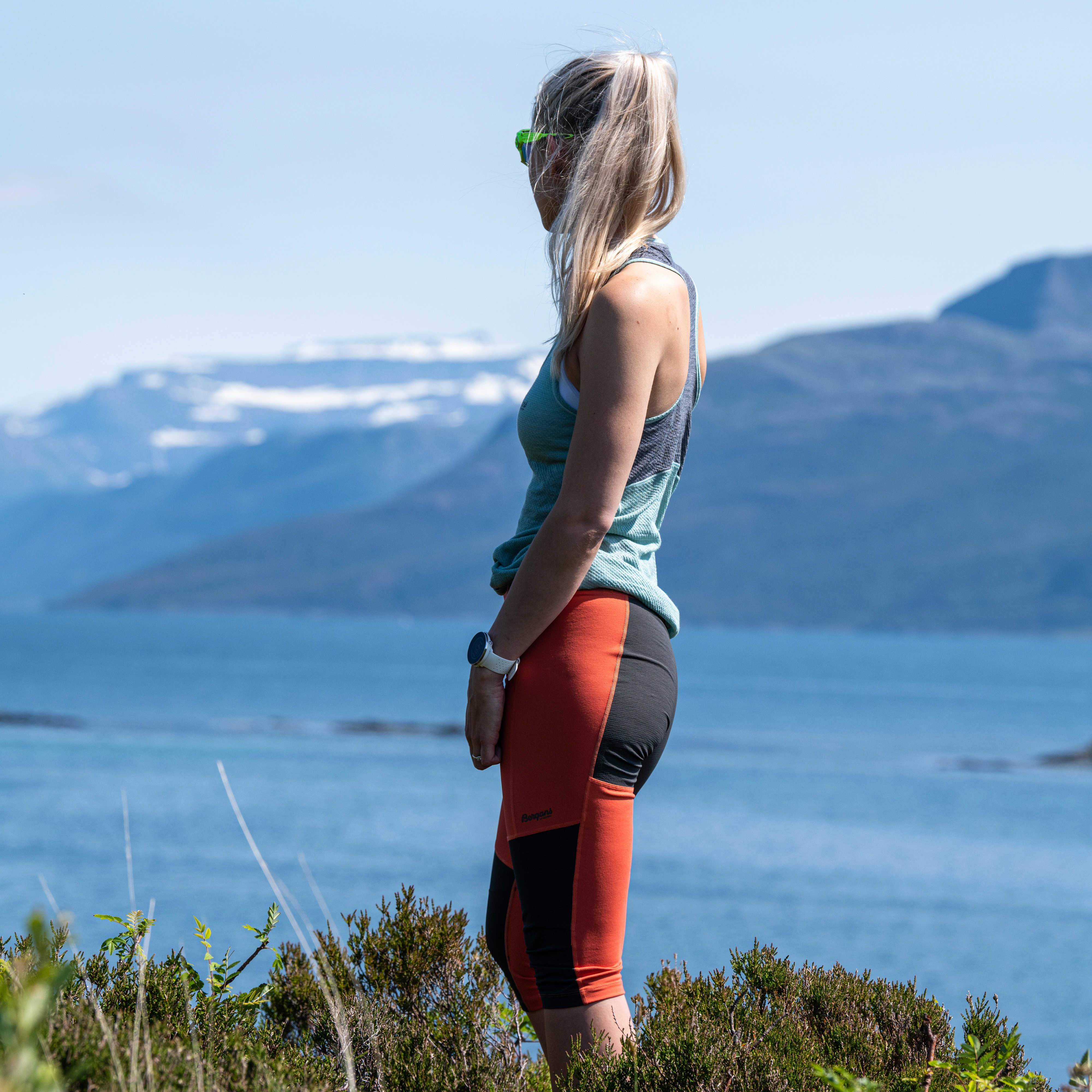 Fløyen ¾ Outdoor Tights Women Brick / Solid Charcoal