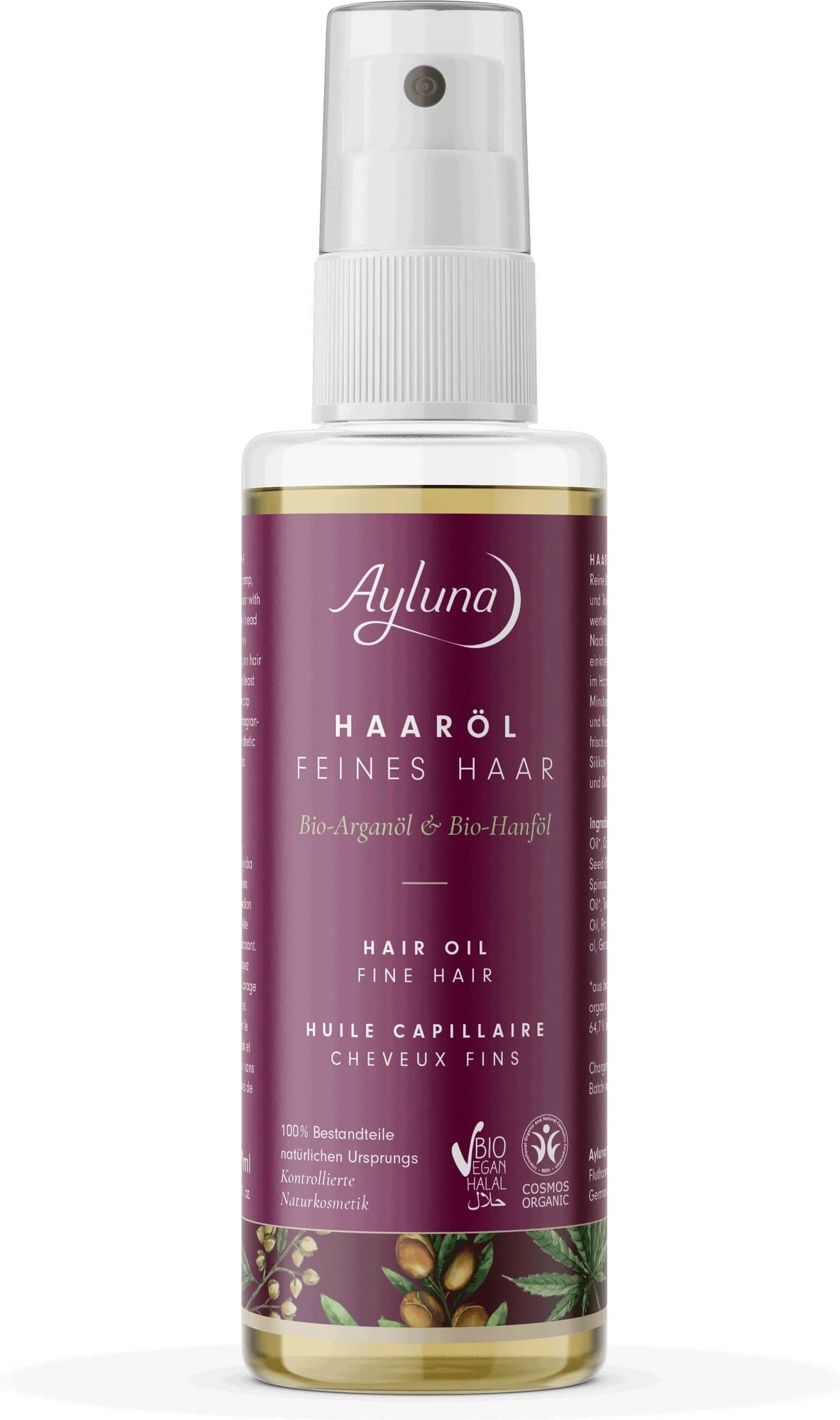 Ayluna  Haaröl Bio-Arganöl & Bio-Hanföl, 100 ml