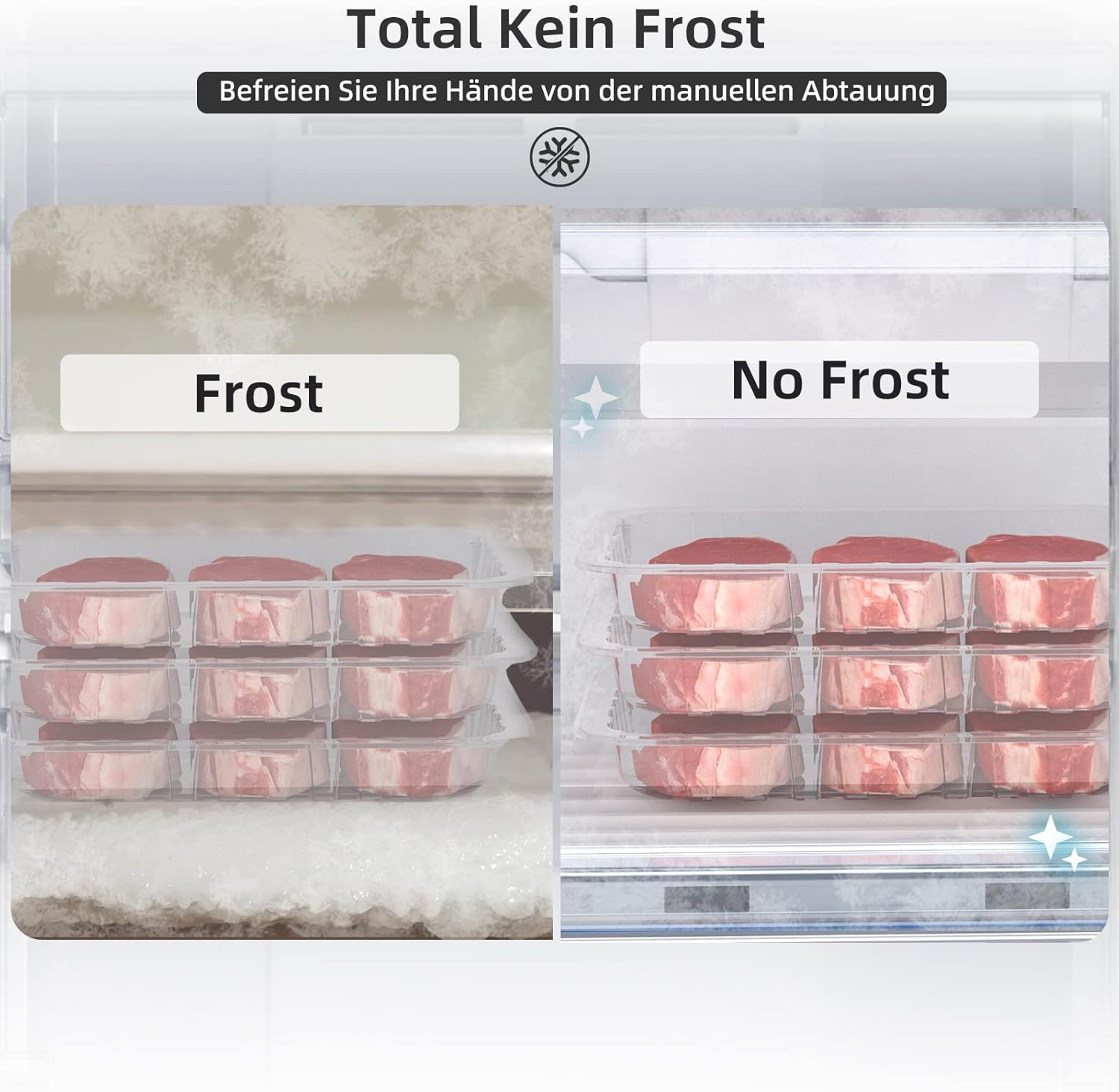 CHIQ Kühlschrank mit Wasserspender, Kühl-Gefrierkombination, No Frost, 231L(161/70L), 4-Sterne-Gefrierfach, Temperaturregelung, Frischhaltebox, LED-Licht, 170cm Höhe, FBM228NE4DE