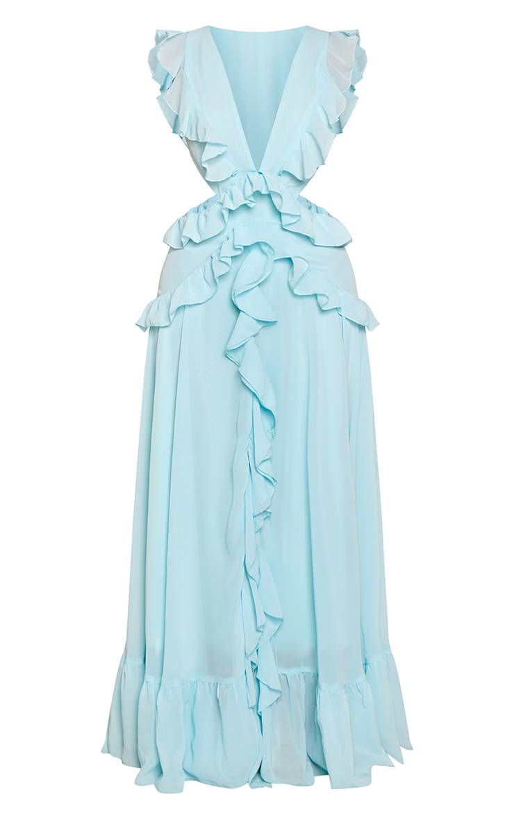 Bleu Layette Robe Maxi À Volants Petite