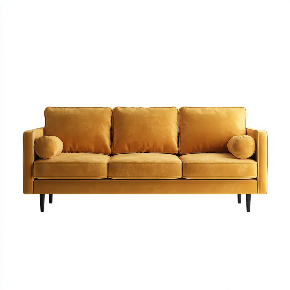 3-Sitzer-Sofa Samt 200x85x90 cm - Gelb - Modernes Design