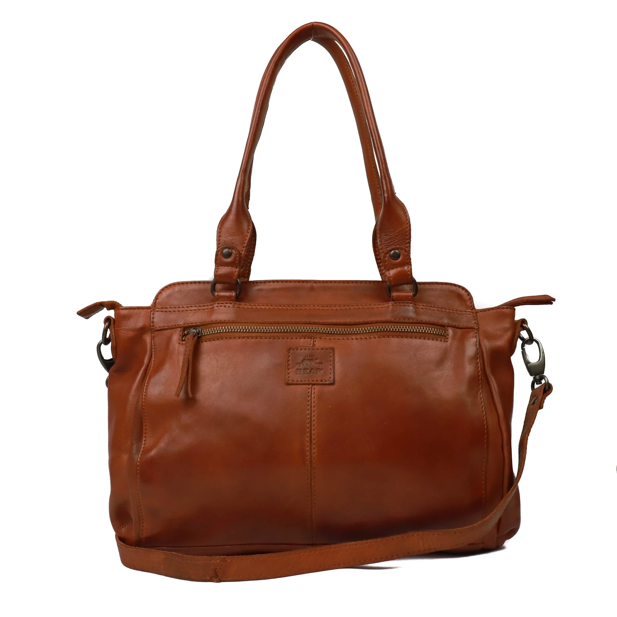 Bear Design Cow Lavato Hand-/ Schoudertas Donna Cognac CL41573