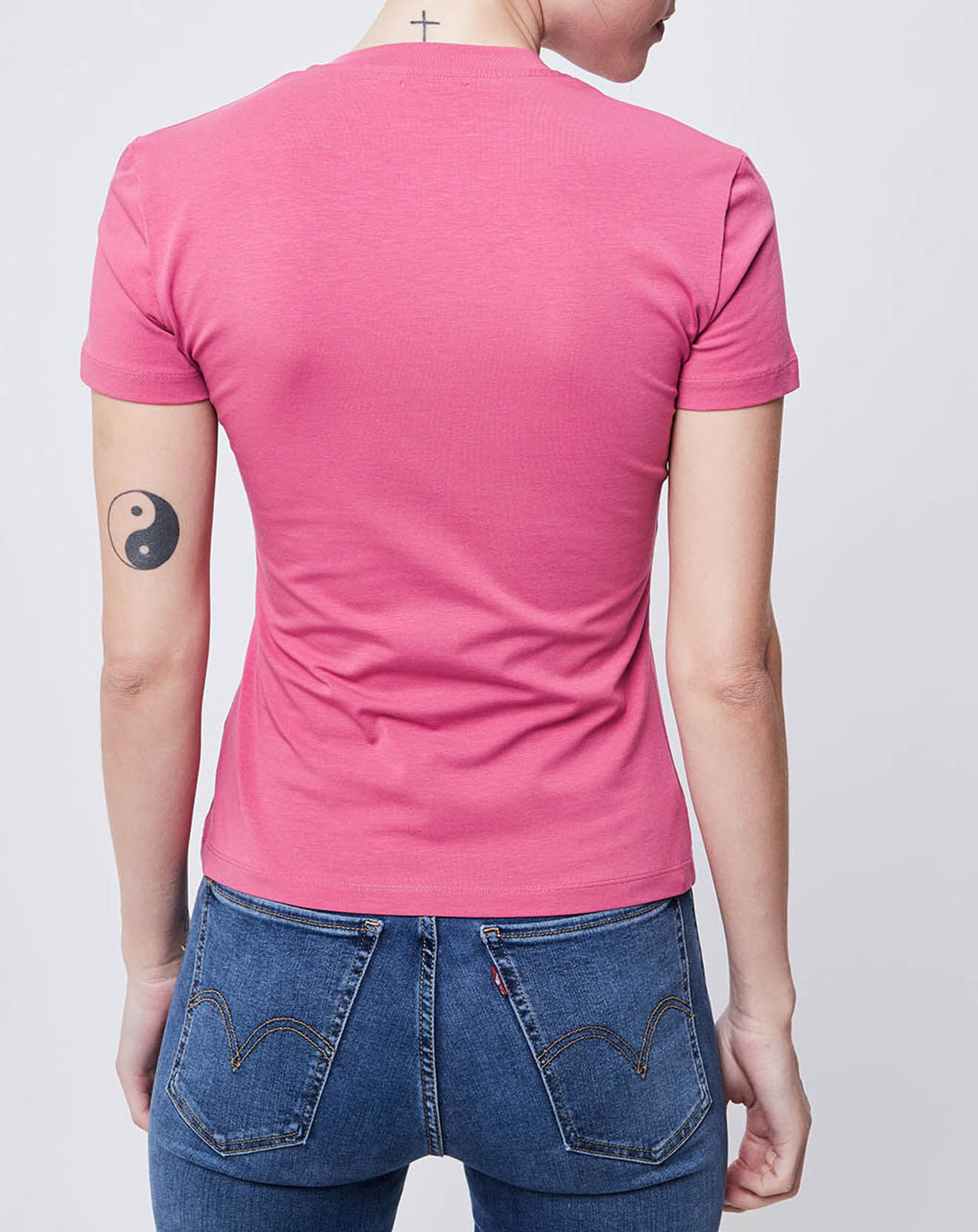 John Galliano T-Shirt col V mauve