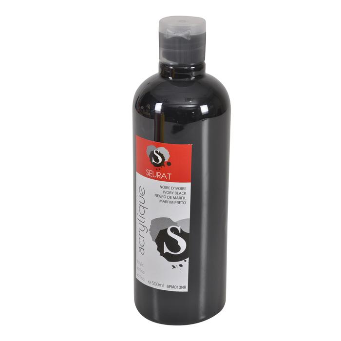 PEINTURE ACRYLIQUE 500ML NOIR D IVOIRE