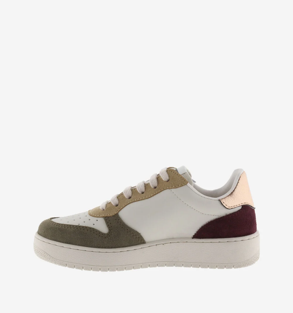 MADRID CUIR FENDU MULTICOLORE Baskets pour femmes en cuir fendu multicolore KAKI