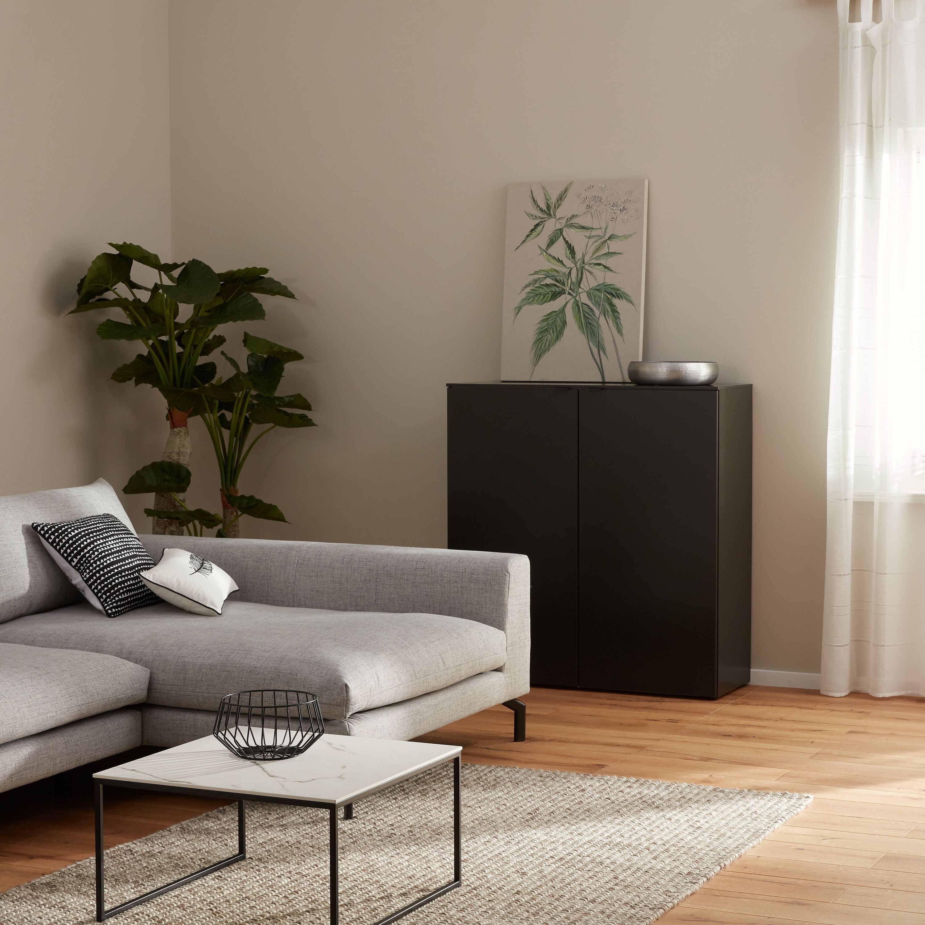 TILL Highboard - Schwarzgrau / B: 112.0 cm x T: 41.0 cm x H: 115.2 cm