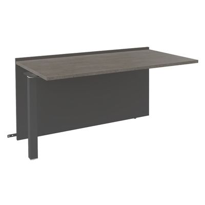 Banque d'accueil Module suivant bas OLA - L140 x H75,5 x P82,5 cm - structure carbone, plateau chêne gris