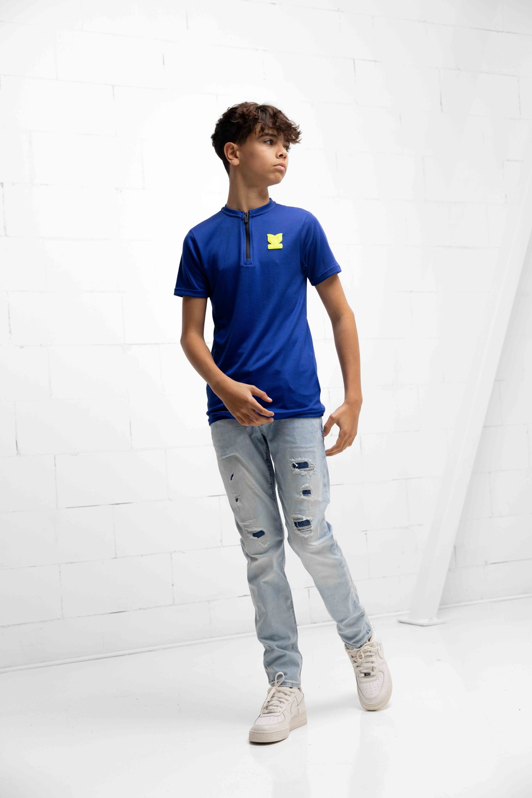 Vingino x Messi Jipper Halfzip T-Shirt Kids Donkerblauw