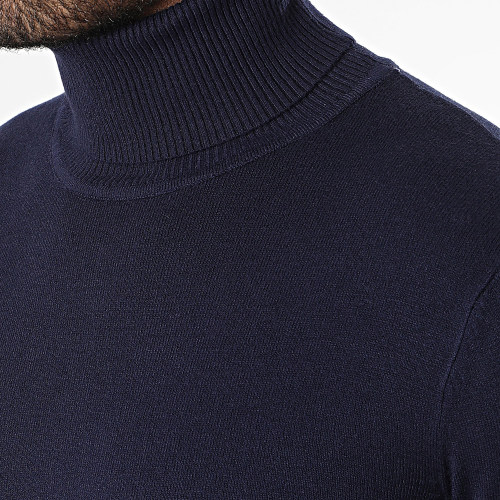 Pull Col Roulé Bleu Marine
