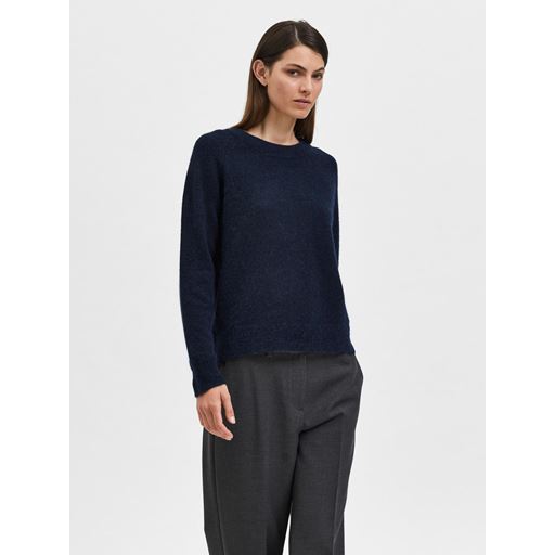 Selected Femme Lulu Striktrøje, Dark Sapphire, M