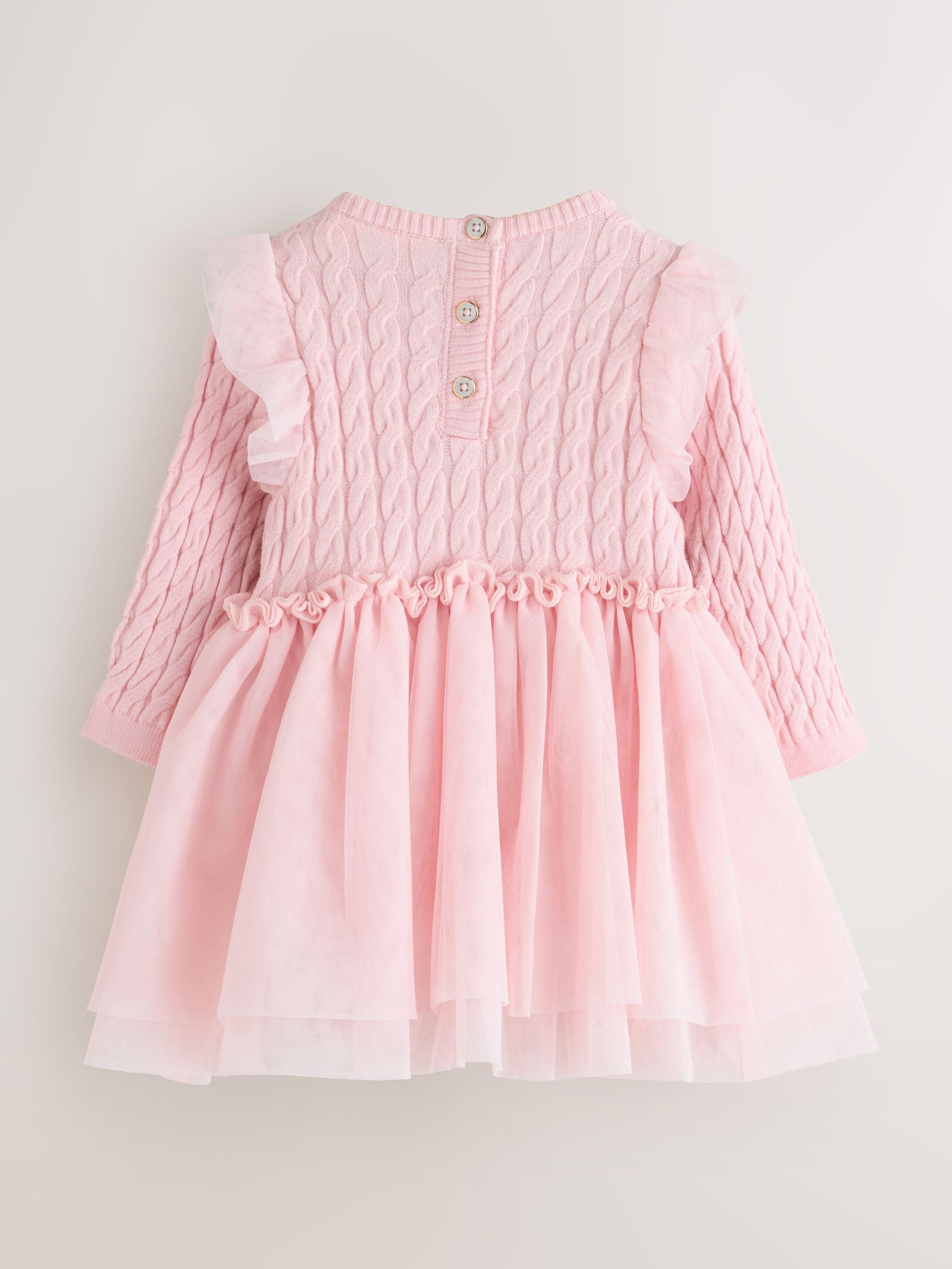 Baker by Ted Baker 2 Piece Pink Knitted Mesh Dresses & Tights Set
