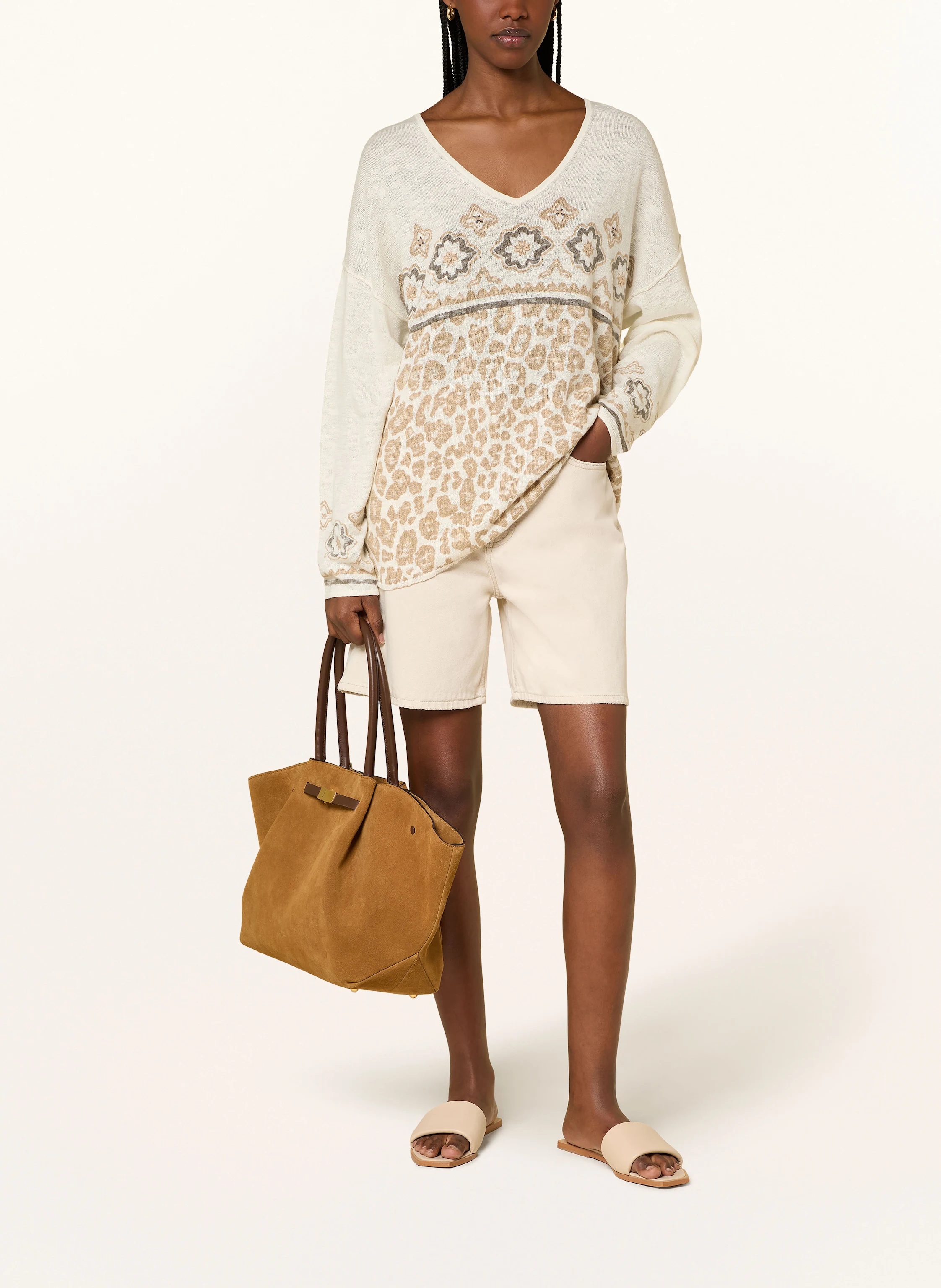 Grace Pullover mit Leinen und Pailletten