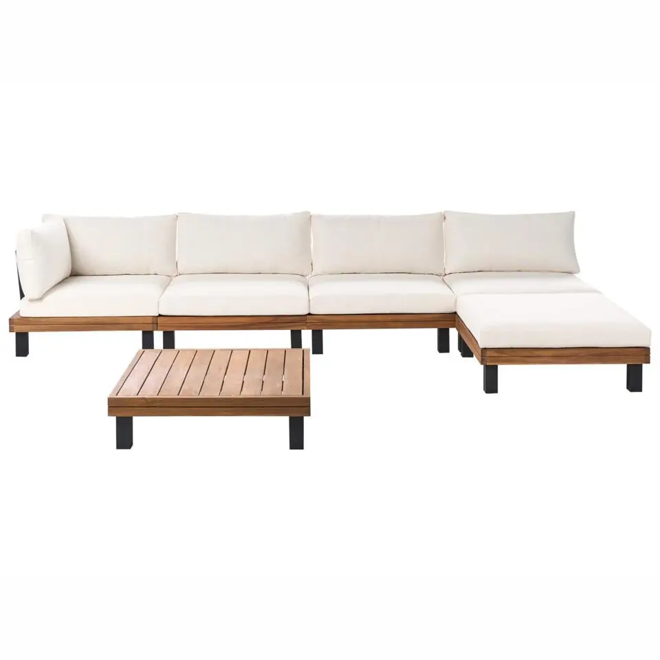 FRAZZANO - Loungeset - Gebroken wit - Gecertificeerd acaciahout