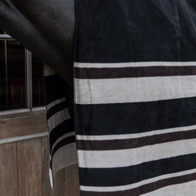Zweetdeken Kentucky Heavy Fleece Square Stripes Bruin-lichtbruin