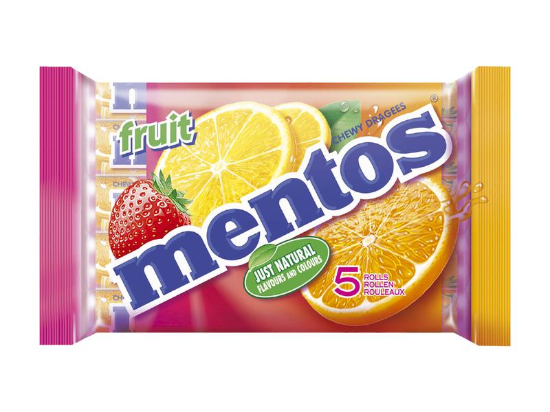 Mentos Bonbons Fruit 190 g Kaubonbon mit Fruchtgeschmack