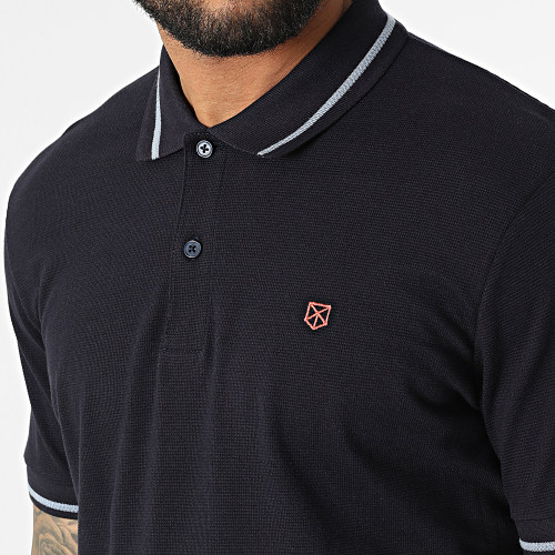 Polo A Manches Courtes Structure Bleu Marine