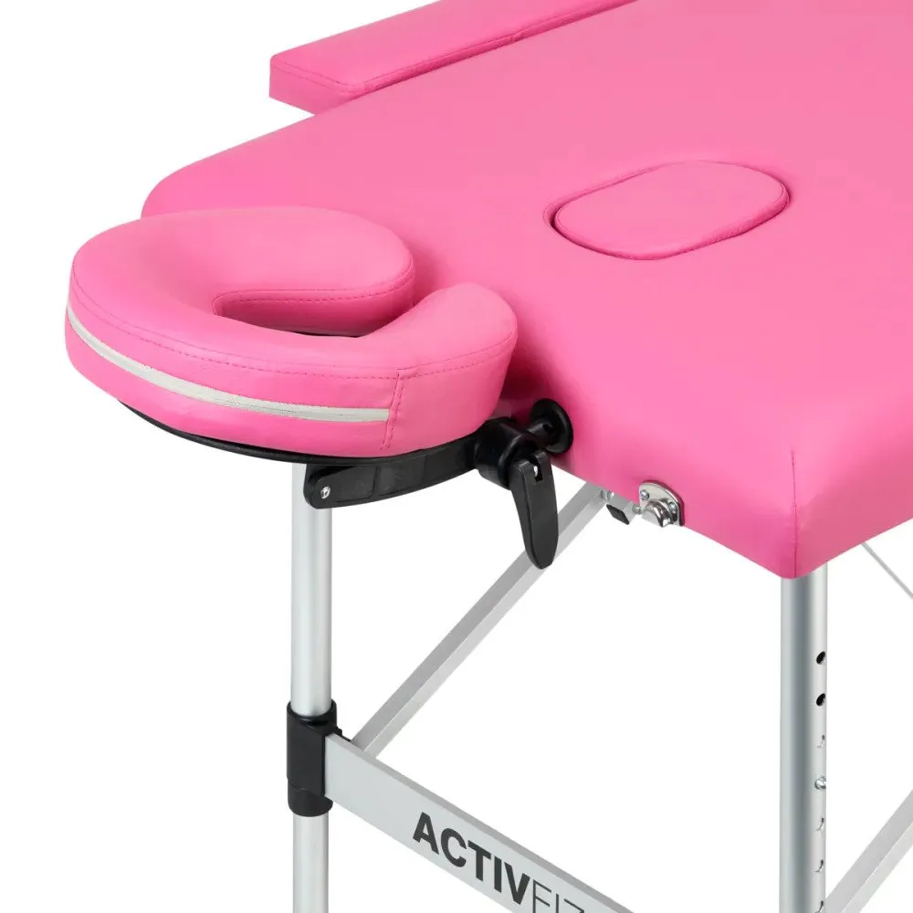 Activeshop sammenklappelig massagebriks i aluminium, model Activ Fizjo Comfort, pink