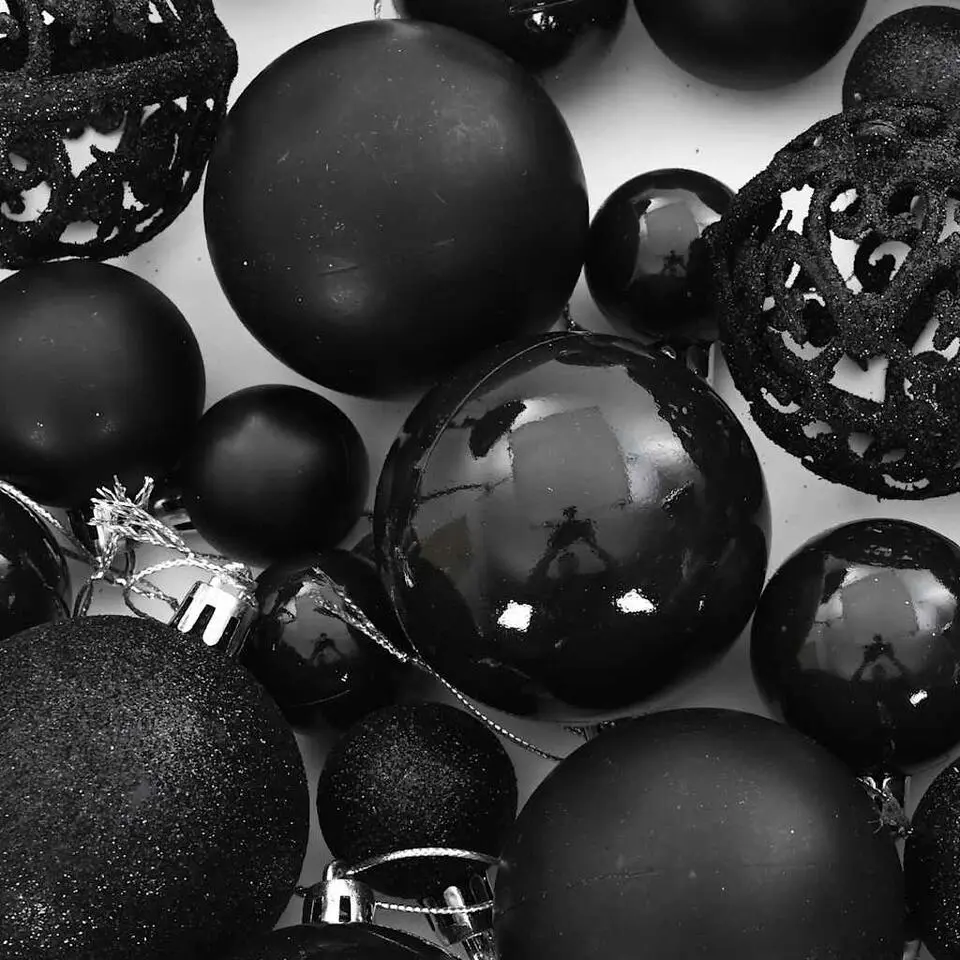 vidaXL - Kerstballenset - Zwart - Polystyreen