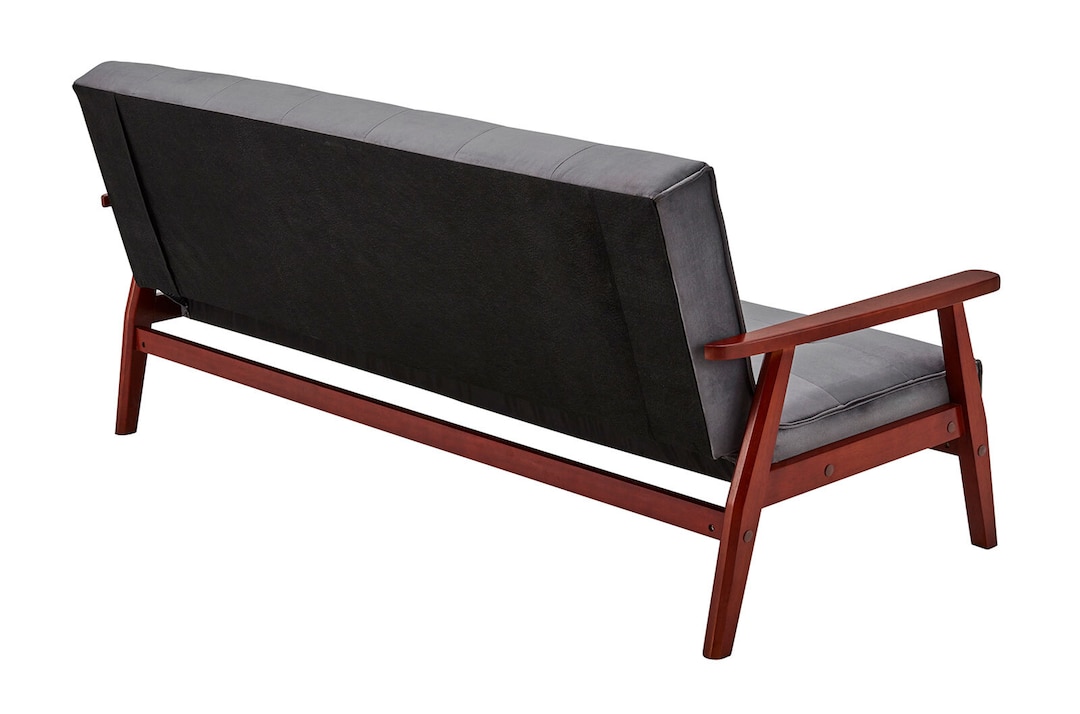 Schlafsofa dunkelgrau Samt