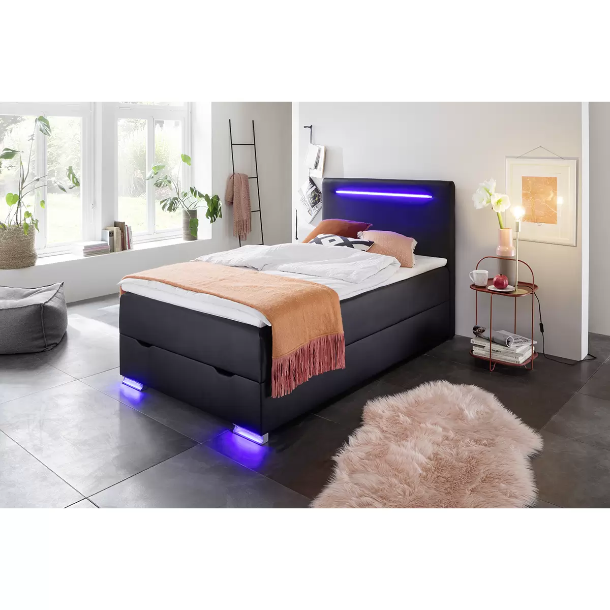 Boxspringbett Las Vegas II 140x200 Schwarz