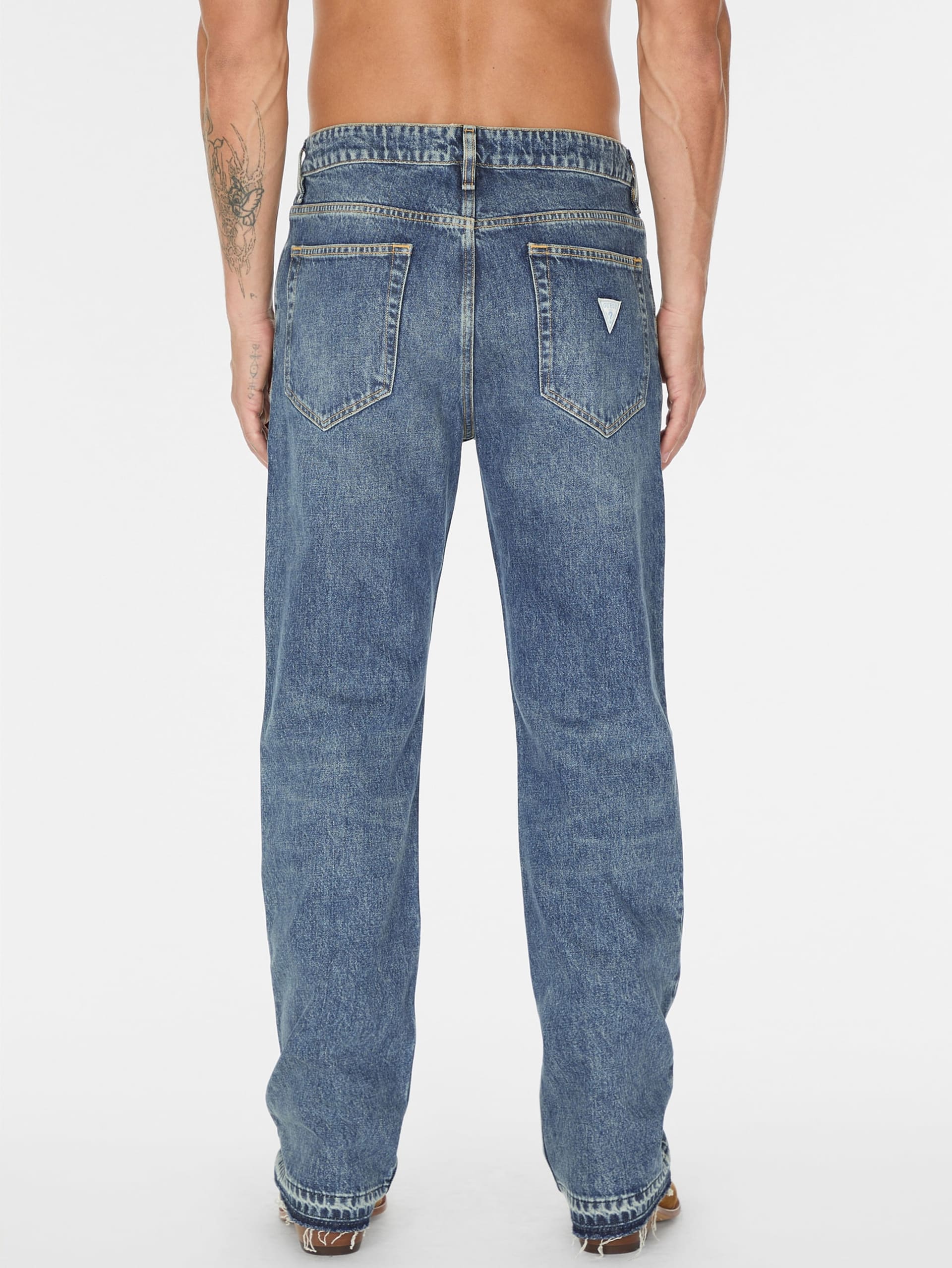 calça jeans vintage de lavagem clara