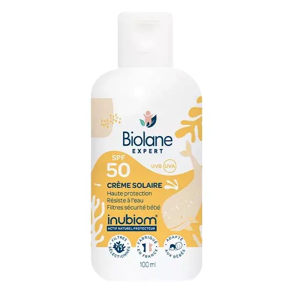 Protetor solar Biolane Expert FPS 50 UVB UVA Alta proteção 100ml