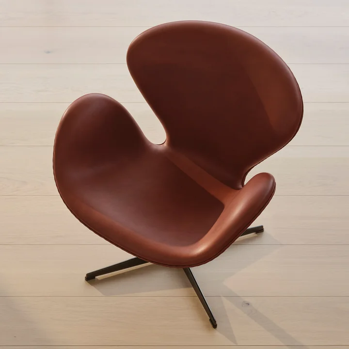 Fritz Hansen - Swan Sessel, Aluminium gebürstet matt / Capture blau 6001