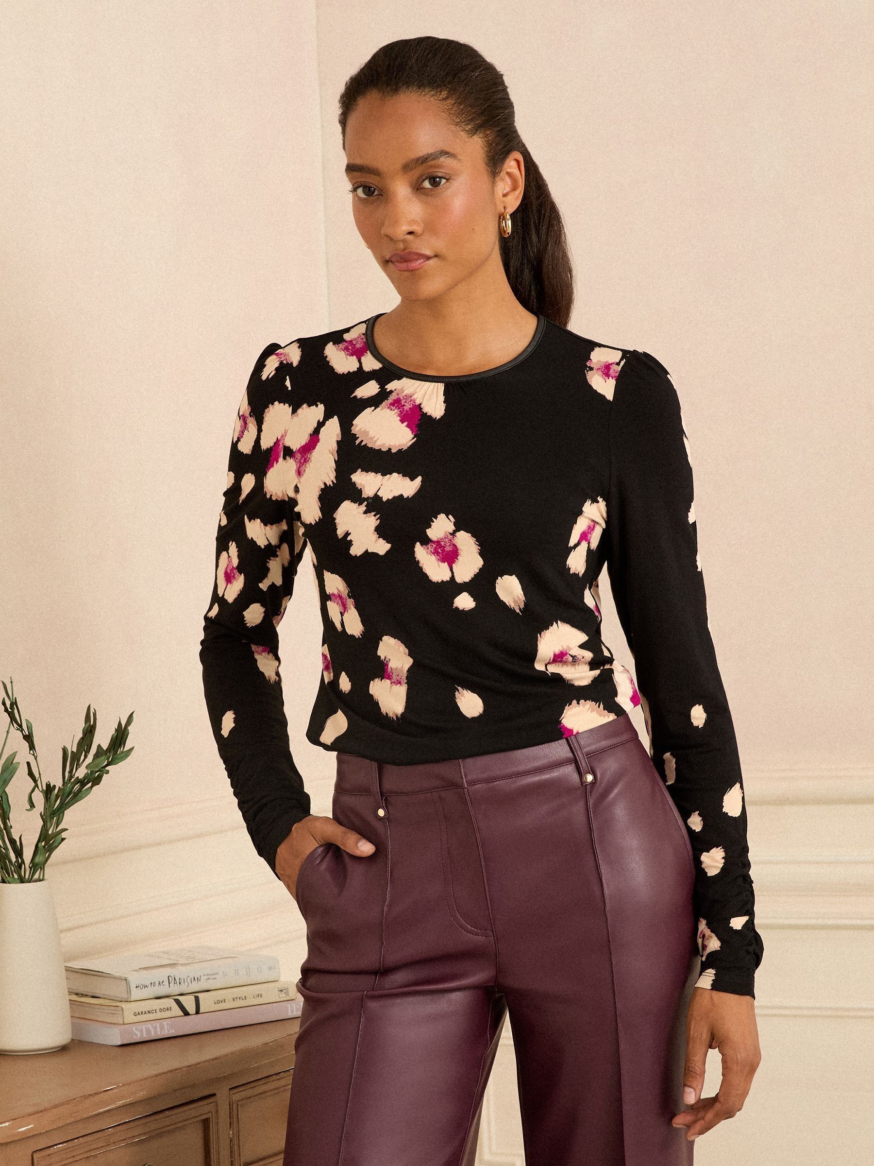 Black Placement Animal - Love & Roses - Jersey top met lange mouwen