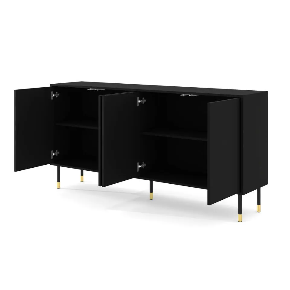 WOODY dressoir 4D 180 cm mat zwart